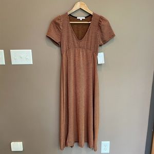 NWT Velvet Torch Stripe Dress Orange Black Large